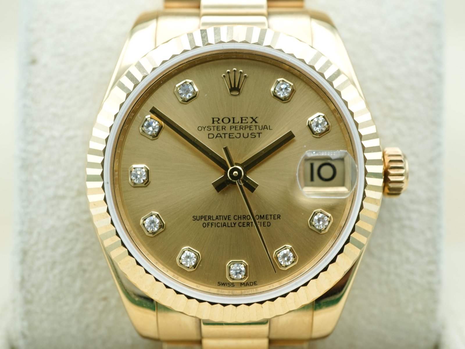 Rolex Datejust 31 mm / Champagne Diamond – President – Bild 3