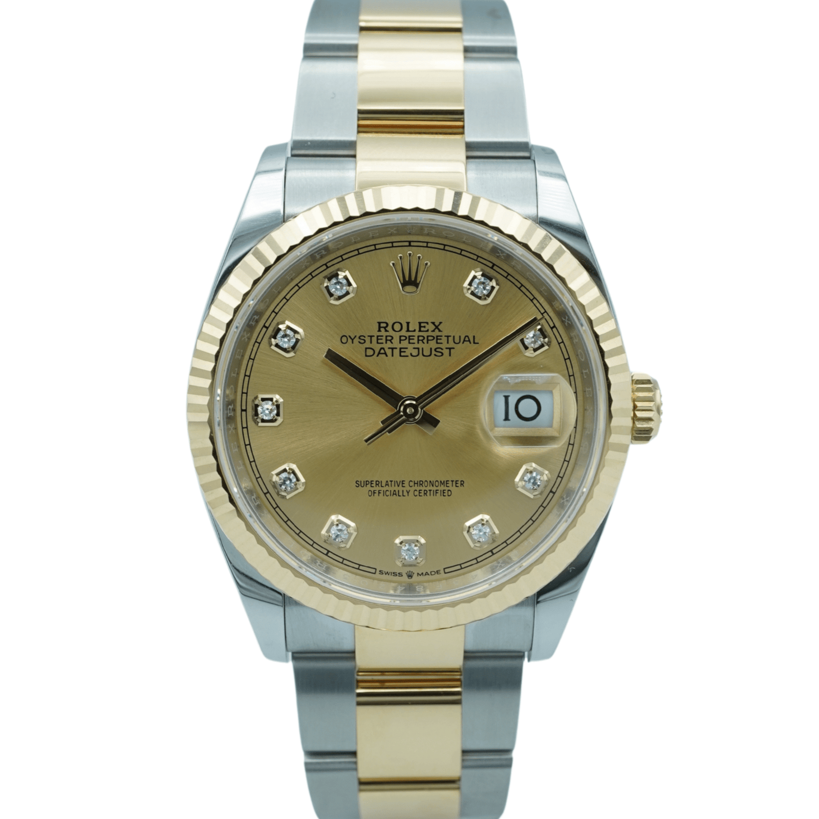Rolex Datejust 36 mm / Champagne Diamond – Oyster