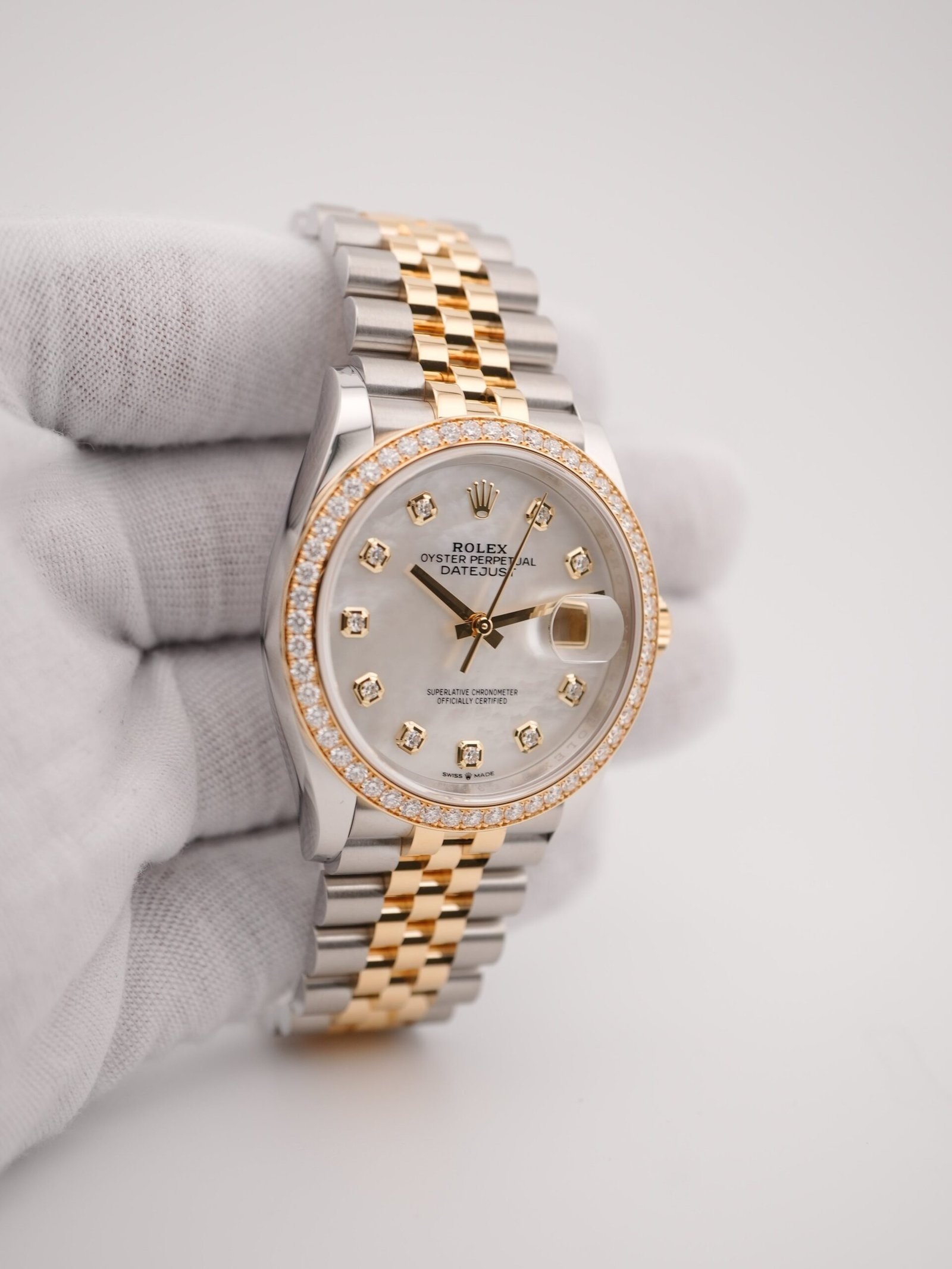 Rolex Datejust 36 mm / White MOP Diamond – Jubilee – Bild 4